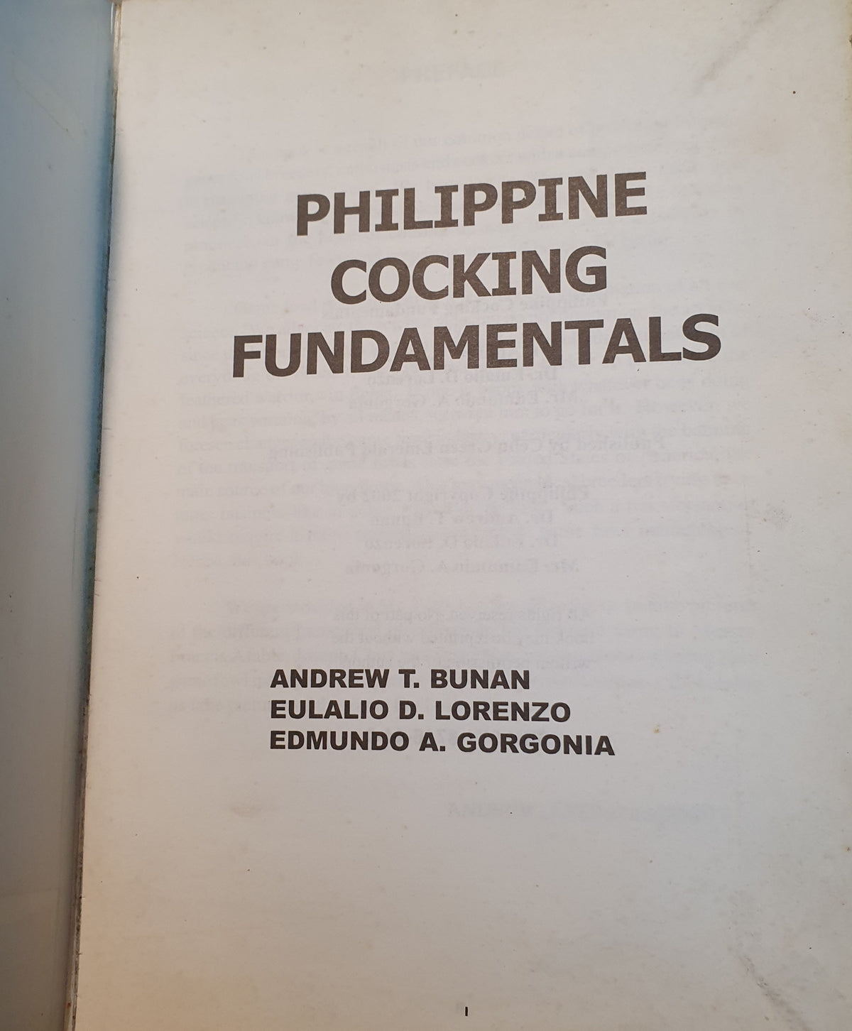PHILIPPINE COCKING FUNDAMENTALS BY BUNAN, LORENZO AND GORGONIA