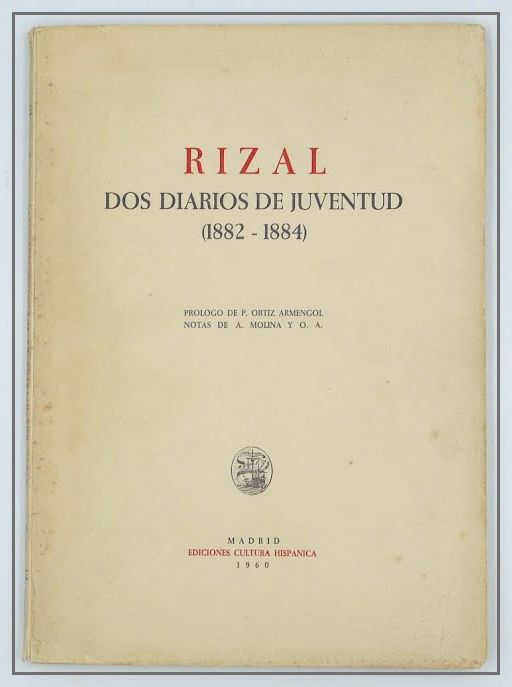 Rizal Dos Diarios De Juventud 1882 -1884